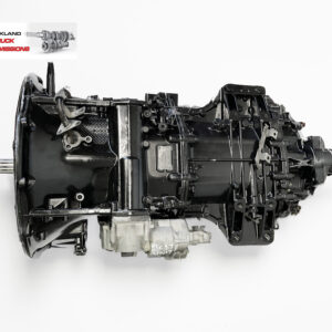 Black truck transmission on white background